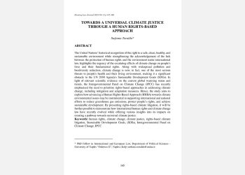 Aeticle Introduction: “Towards a Universal Climate Justice through a Human Rights-Based Approach” by Stefania Toraldo